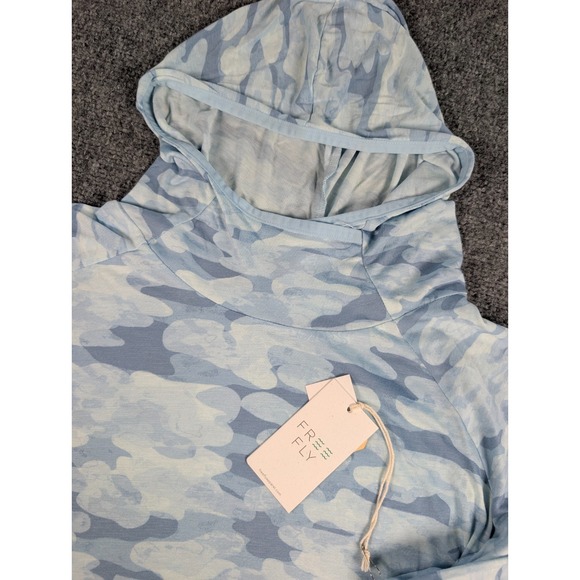 Free Fly Bamboo Lightweight Hoodie II Womens XL Surf Blue Seasmoke Camo AOP NWT - Picture 1 of 10